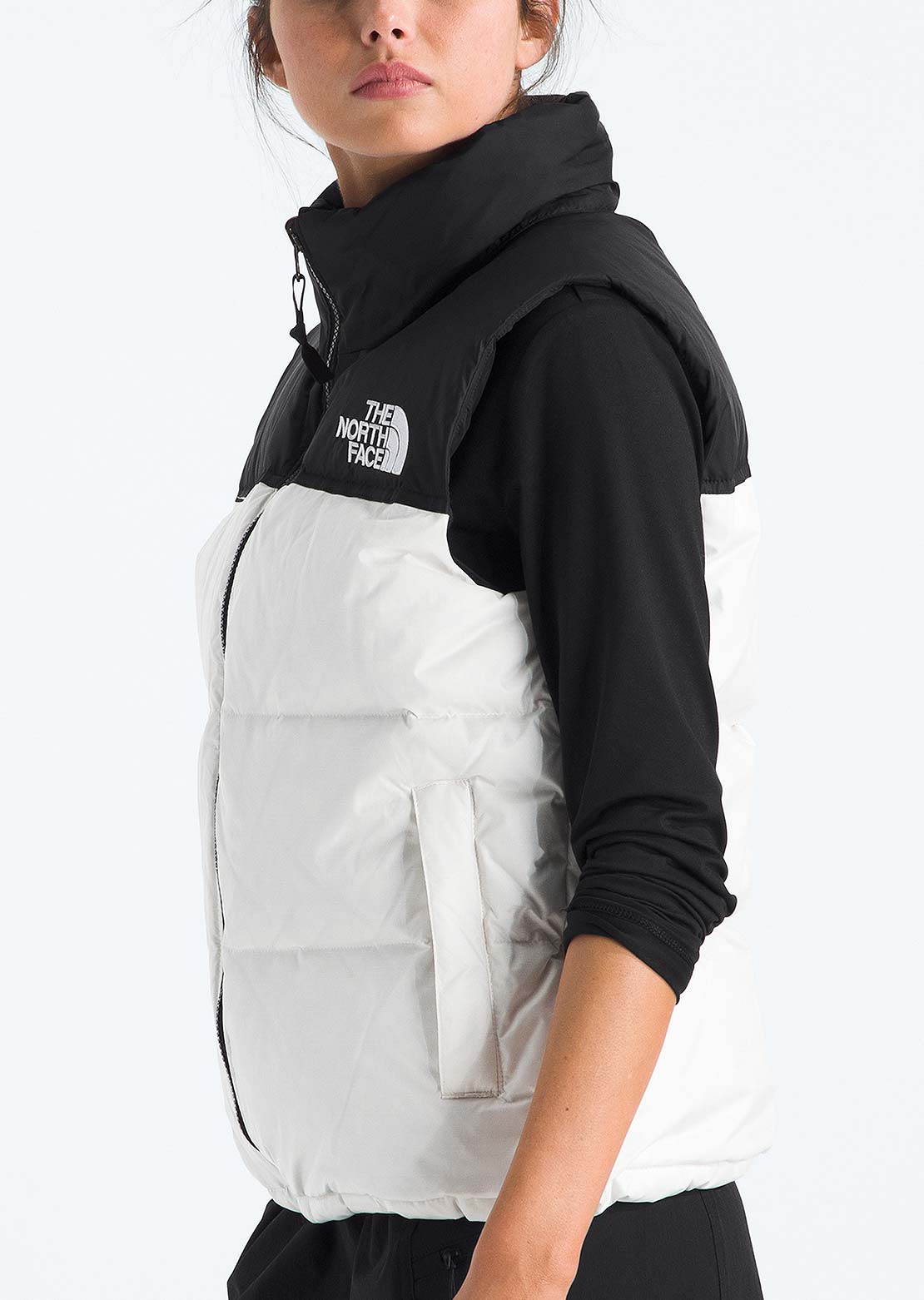 The North Face Women's 1996 Retro Nuptse Vest White Dune/TNF Black/R