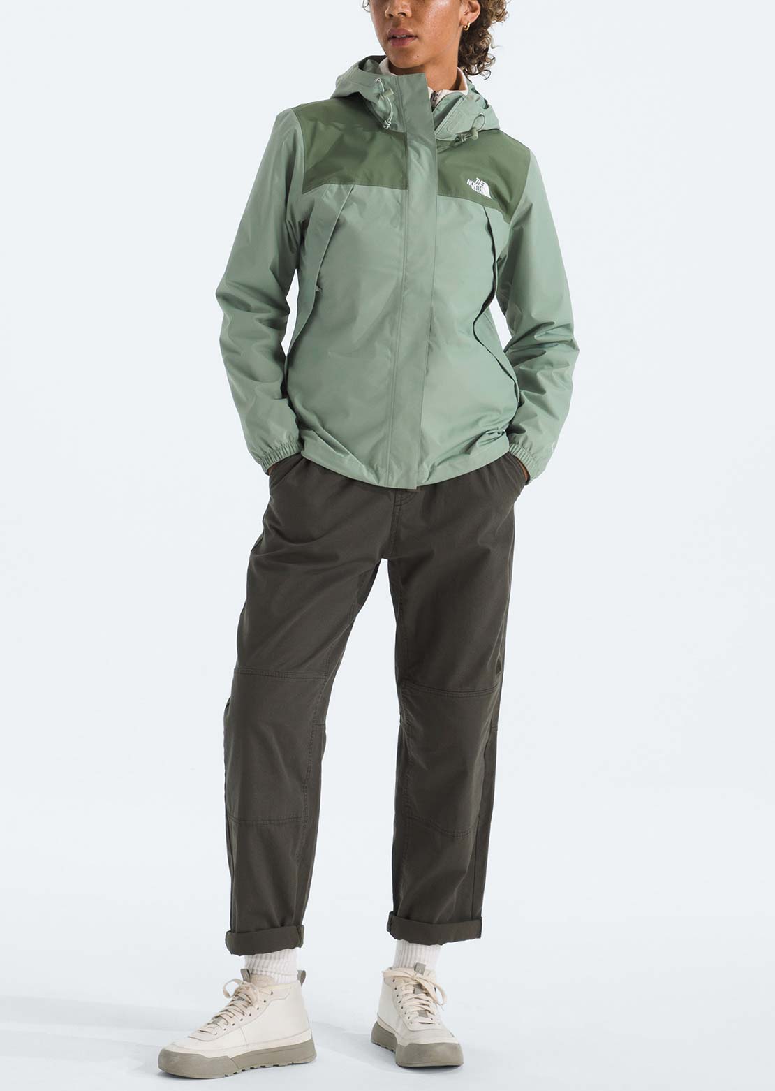 The North Face Women's Antora Rain Jacket Slate Moss/Bark Mist