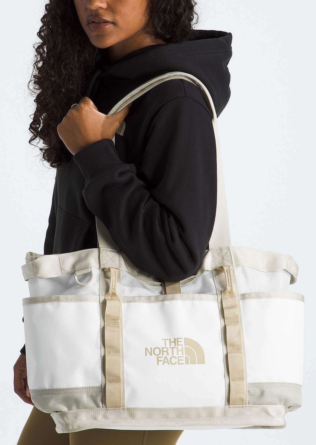 The North Face Women's Base Camp Utility Tote Bag White Ash/Calacatta/Pale Khaki