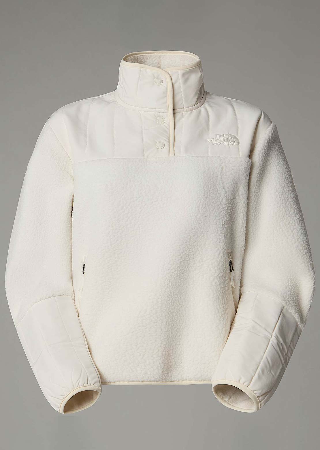 The North Face Women&#39;s Cragmont Fleece 1/4 Snap Jacket White Dune