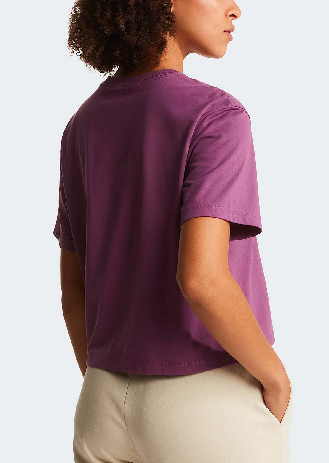 The North Face Women's Evolution Simple Dome Crop Relaxed T-Shirt Chroma Purple