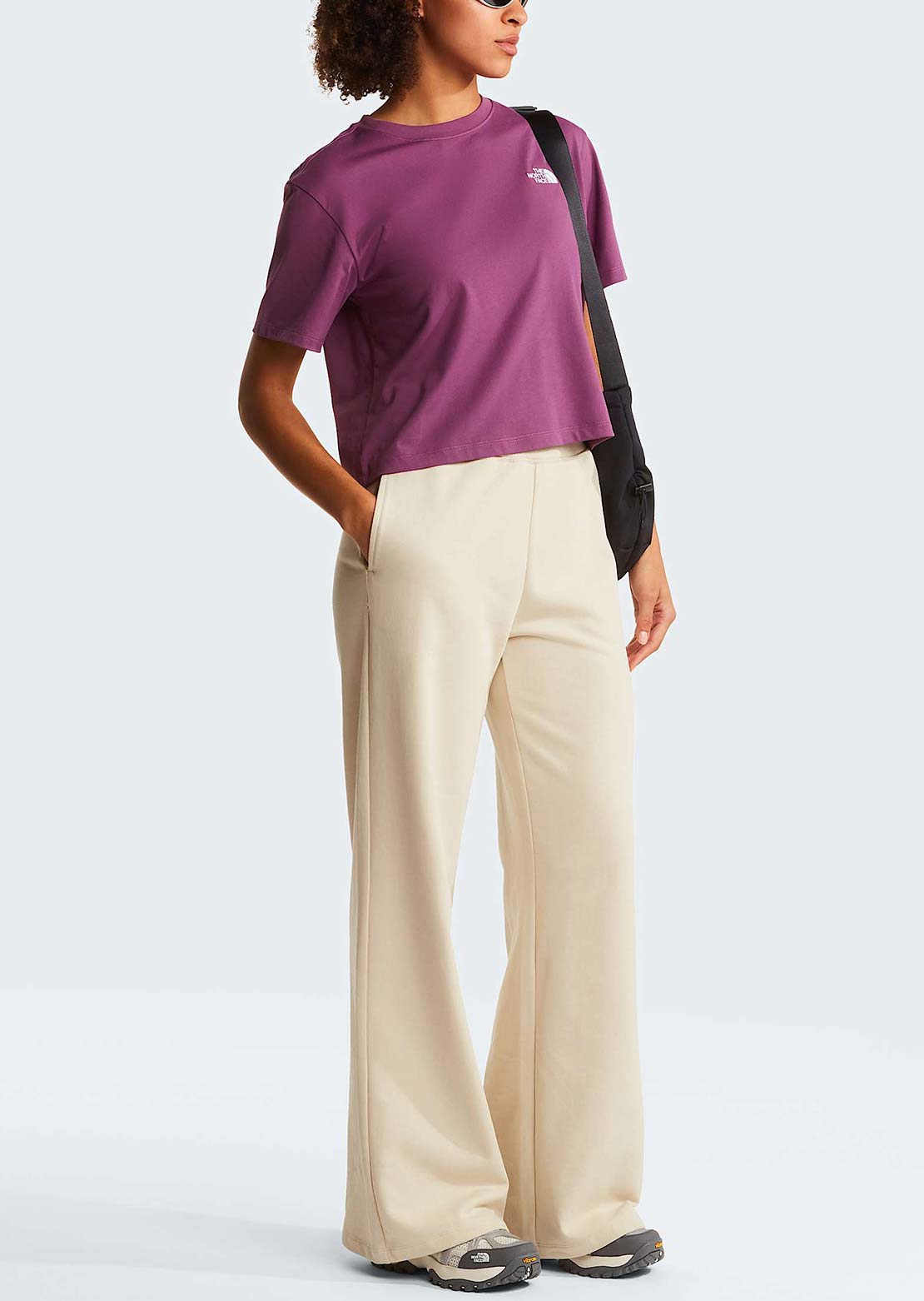 The North Face Women's Evolution Simple Dome Crop Relaxed T-Shirt Chroma Purple