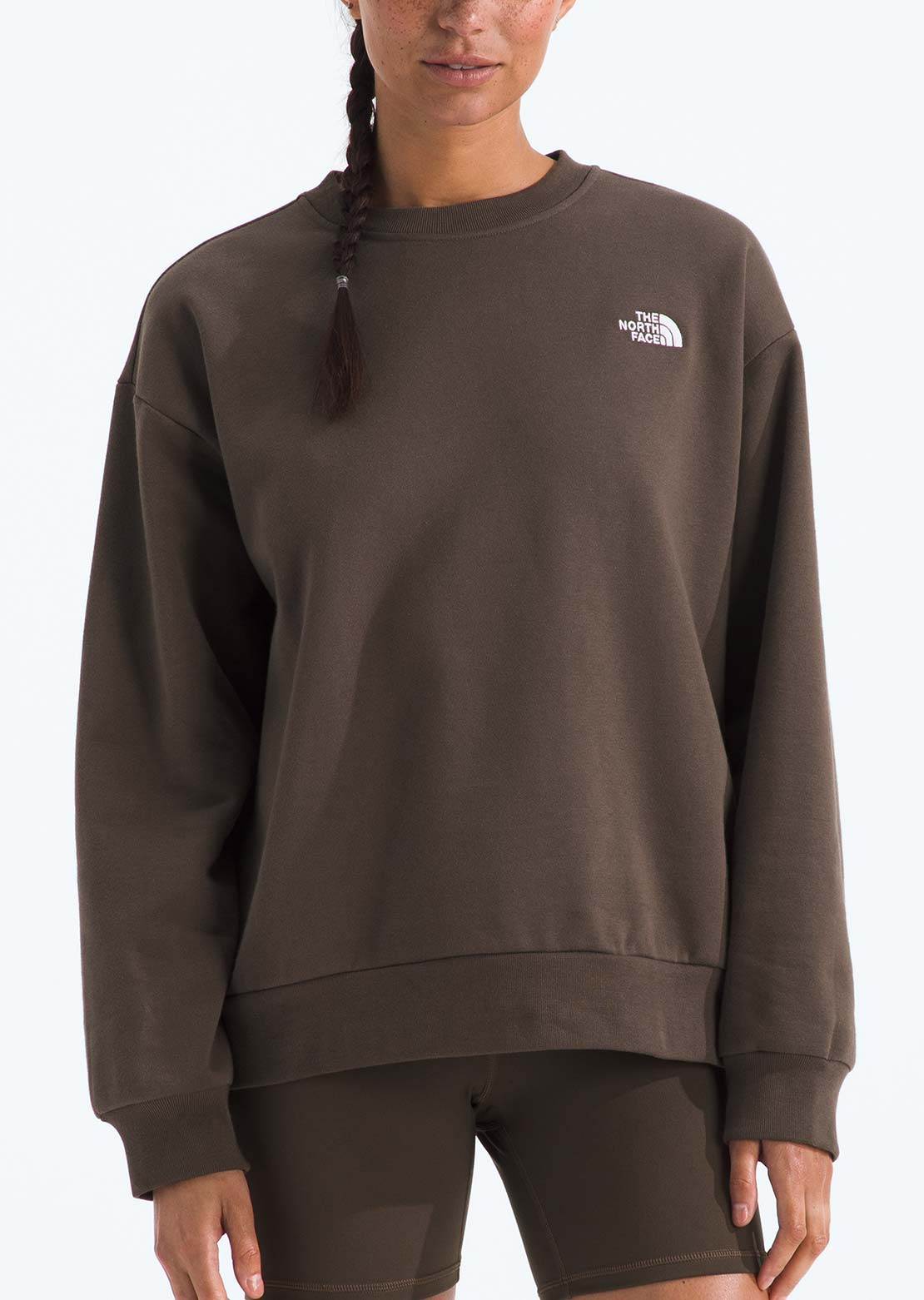 The North Face Women's Evolution Simple Dome Oversize Crewneck Sweatshirt Smokey Brown