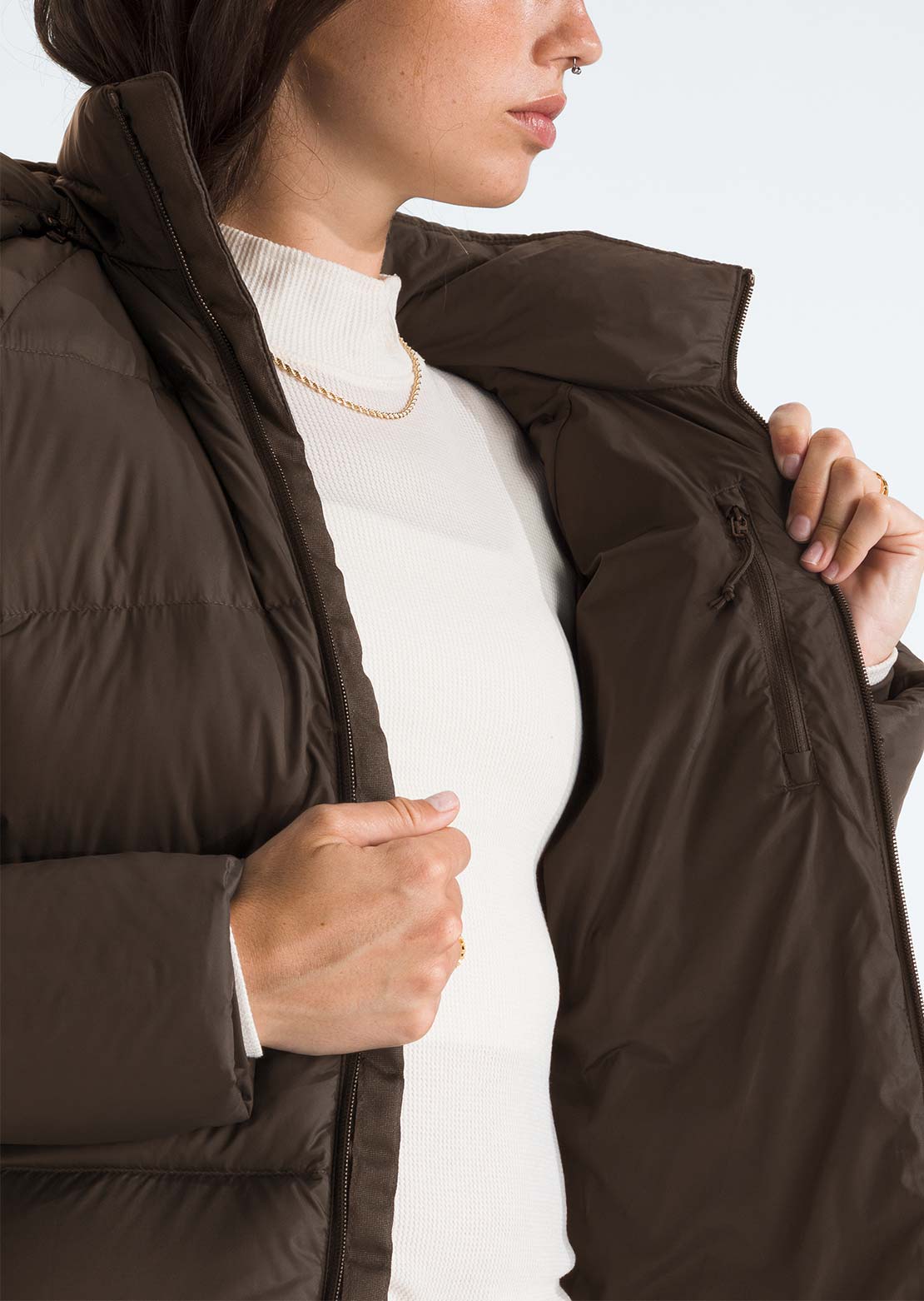 The North Face Women's Hydrenalite City Down Hooded Parka Smokey Brown