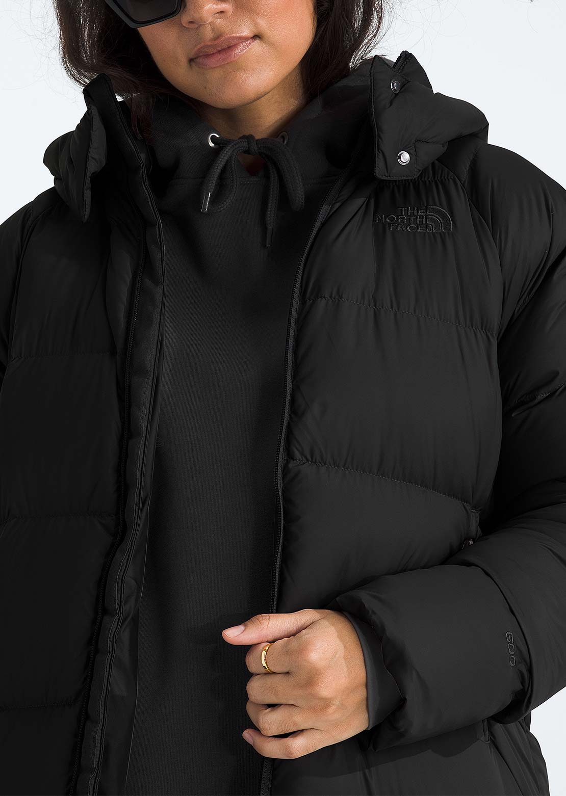 The North Face Women's Hydrenalite City Long Down Hooded Parka TNF Black