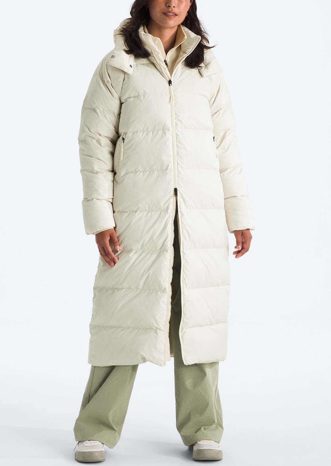 The North Face Women's Hydrenalite City Long Down Hooded Parka White Dune