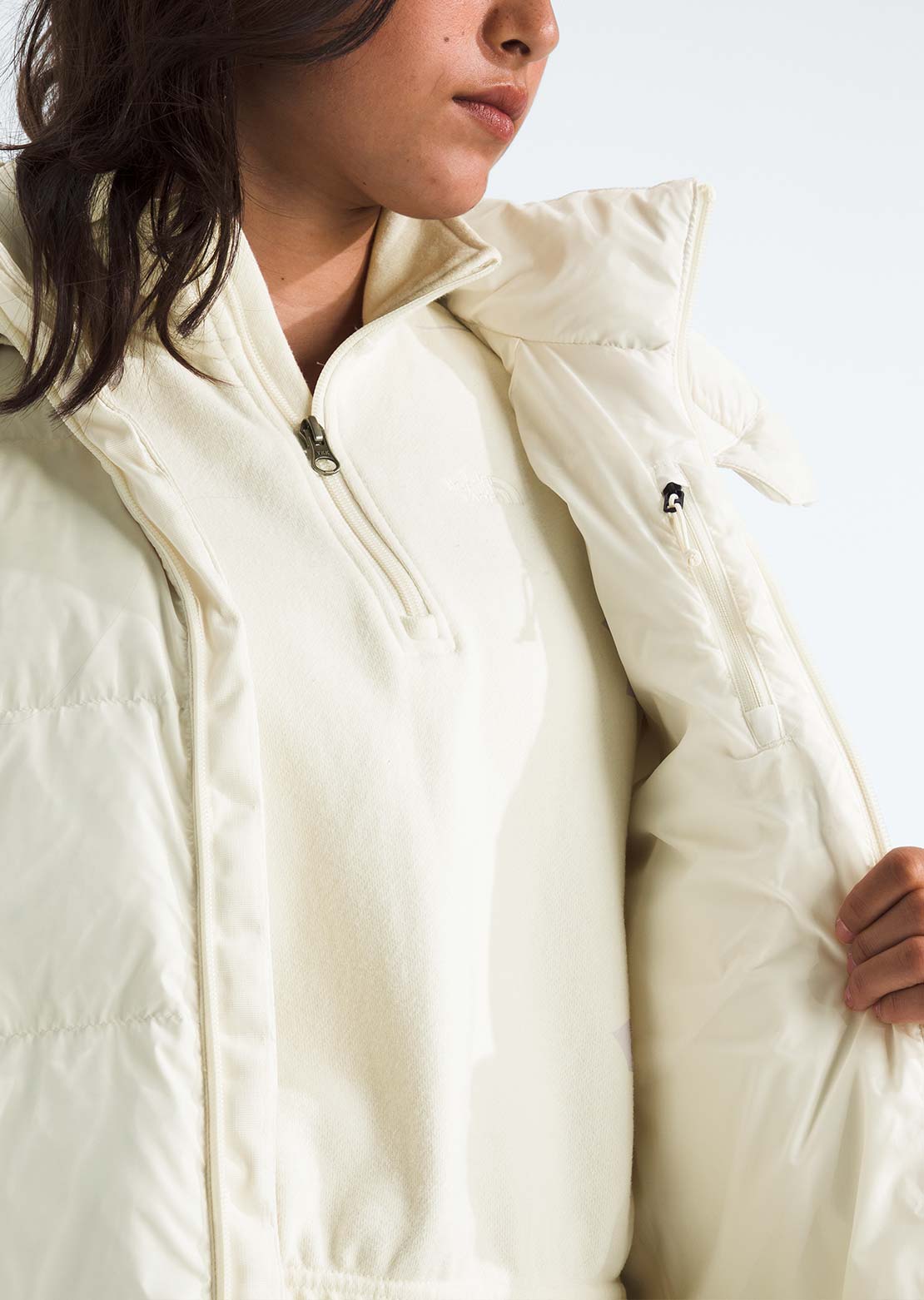 The North Face Women's Hydrenalite City Long Down Hooded Parka White Dune