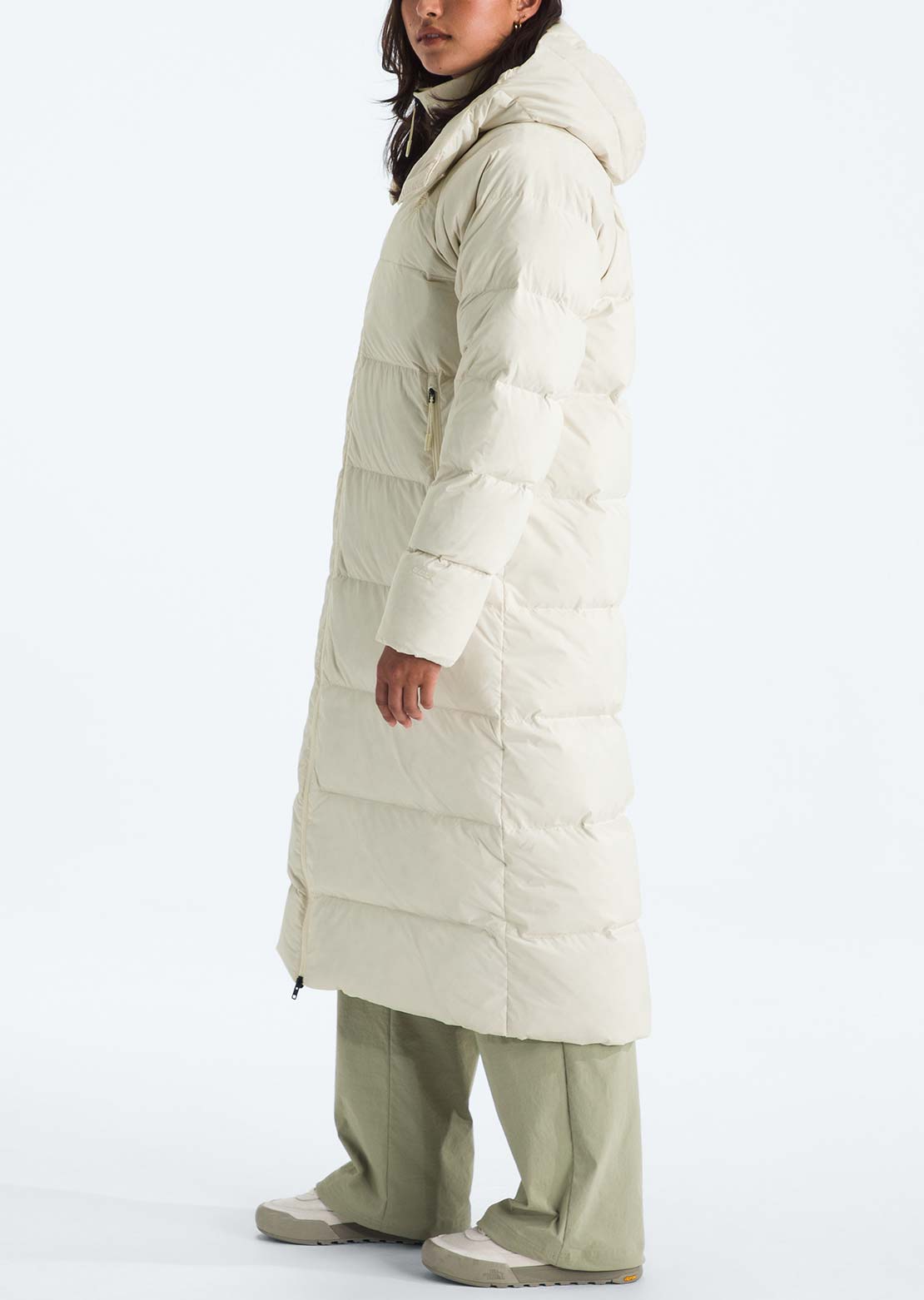 The North Face Women's Hydrenalite City Long Down Hooded Parka White Dune