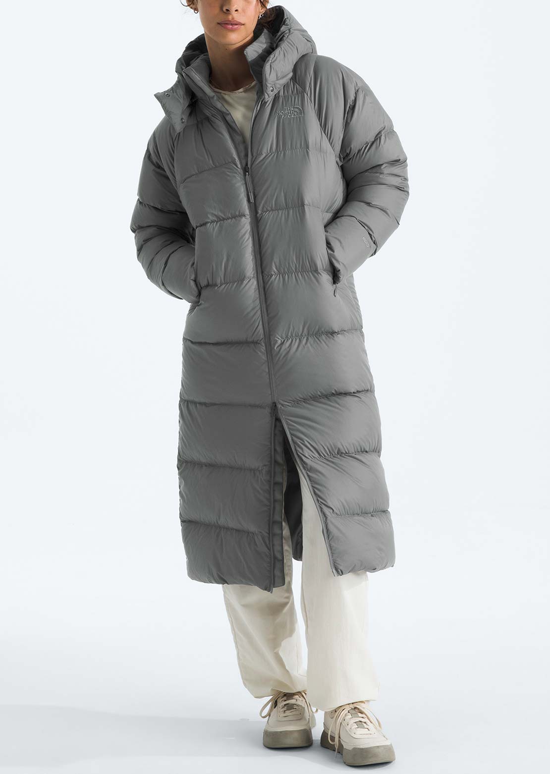The North Face Women's Hydrenalite City Long Down Hooded Parka Smoked Pearl