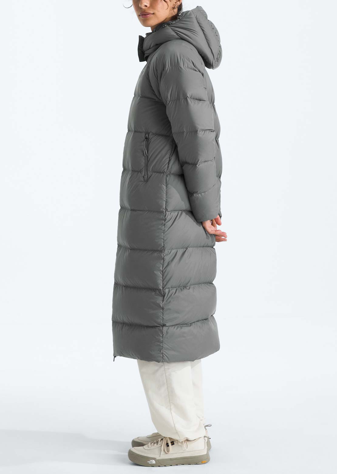 The North Face Women's Hydrenalite City Long Down Hooded Parka Smoked Pearl