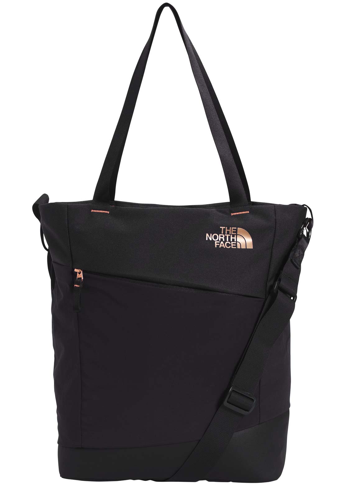 The North Face Women&#39;s Isabella Tote Bag TNF Black Light Heather/Burnt Coral Metallic