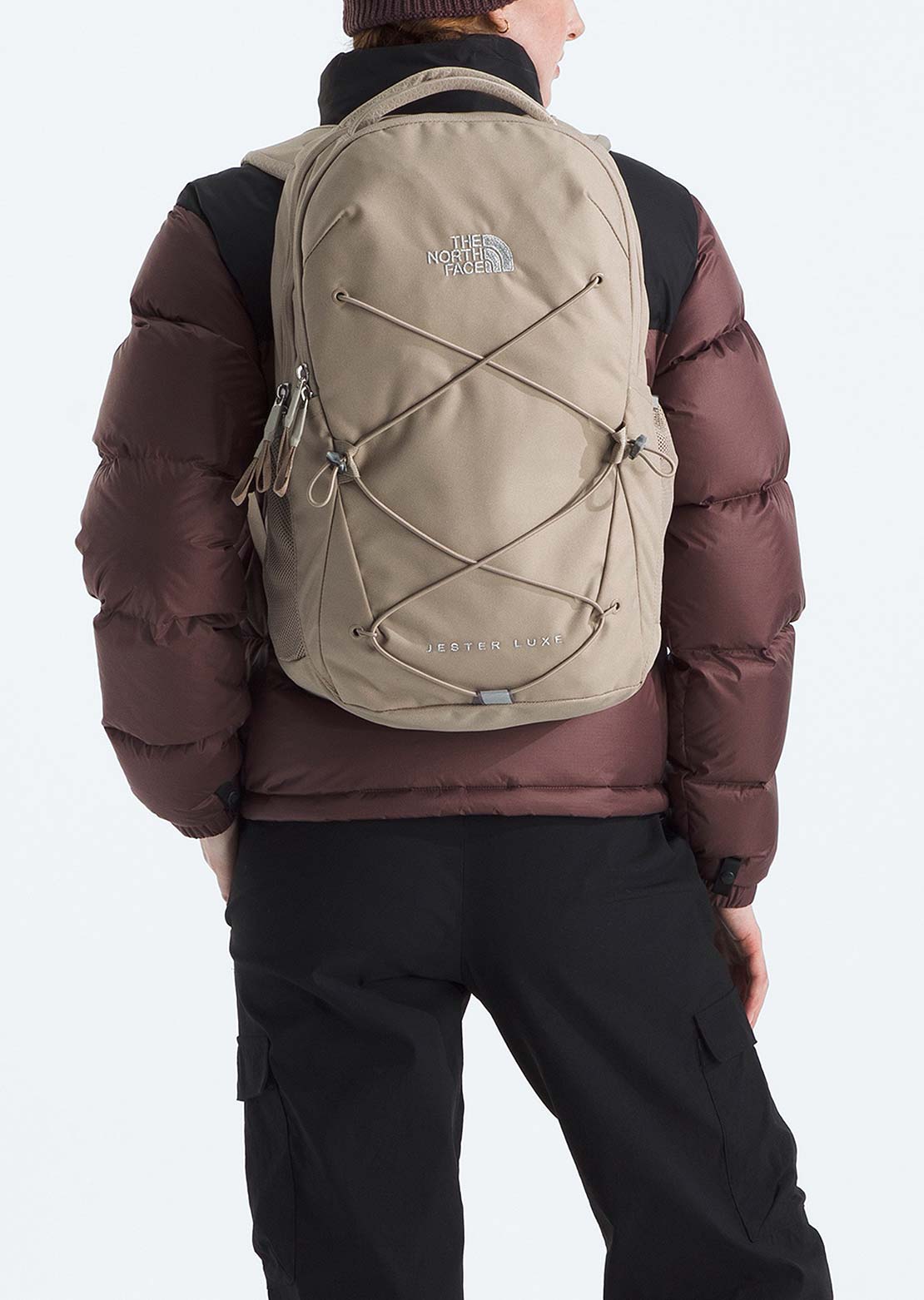 The North Face Women's Jester Luxe Backpack Mushroom Grey/Silver Metallic