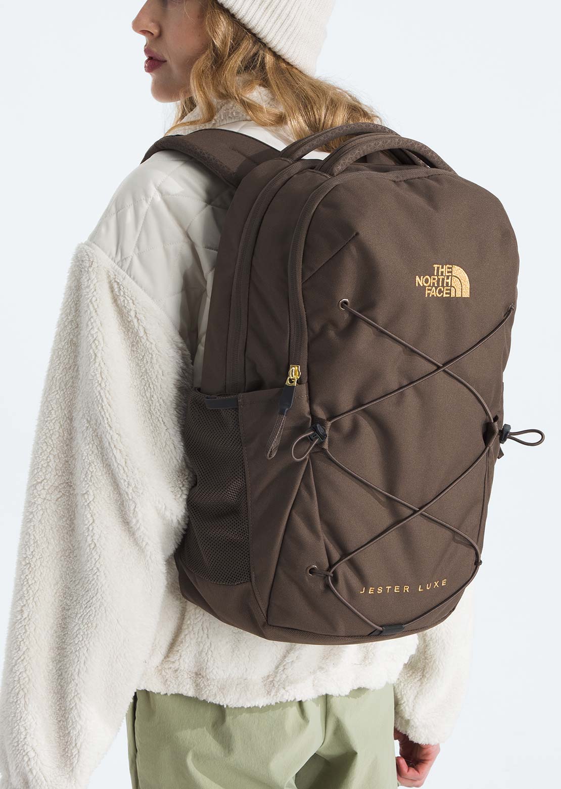 The North Face Women's Jester Luxe Backpack Smokey Brown/Gold Metallic