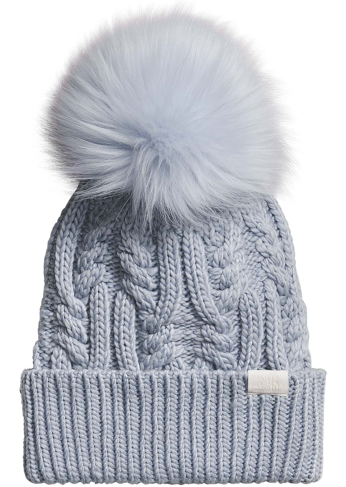 The North Face Women&#39;s Oh Mega Fur Pom Beanie Dusty Periwinkle