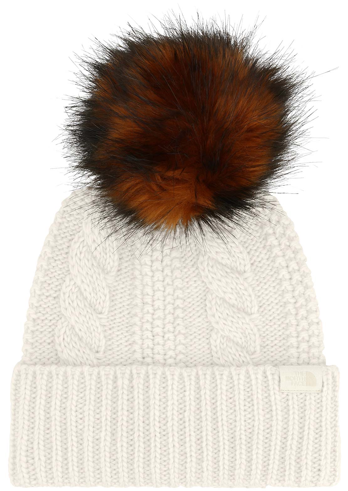 The North Face Women's Oh Mega Fur Pom Beanie White Dune