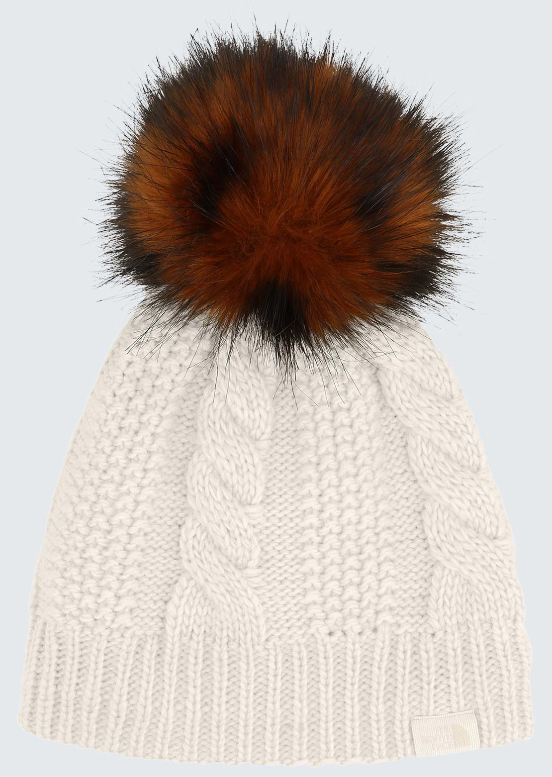 The North Face Women's Oh Mega Fur Pom Lined Beanie White Dune