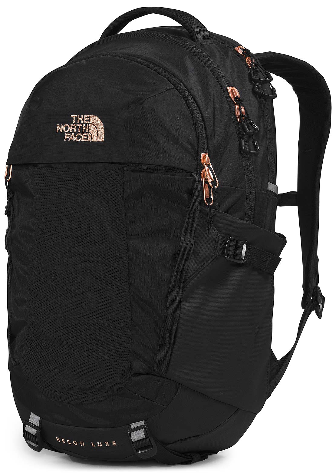 The North Face Women&#39;s Recon Luxe Backpack TNF Black/Burnt Coral Metallic-NPF