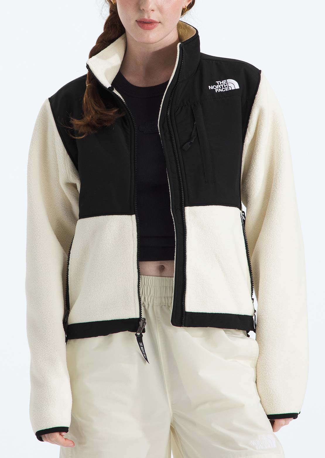 The North Face Women's Retro Denali Jacket White Dune/TNF Black