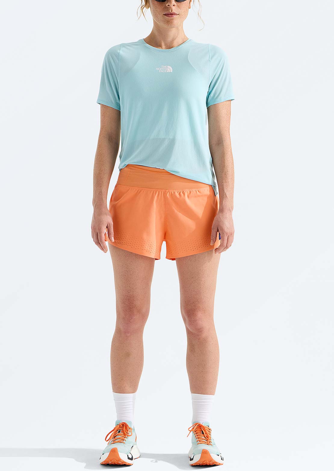 The North Face Women's Summit Pacesetter 3" Graphic Shorts Papaya
