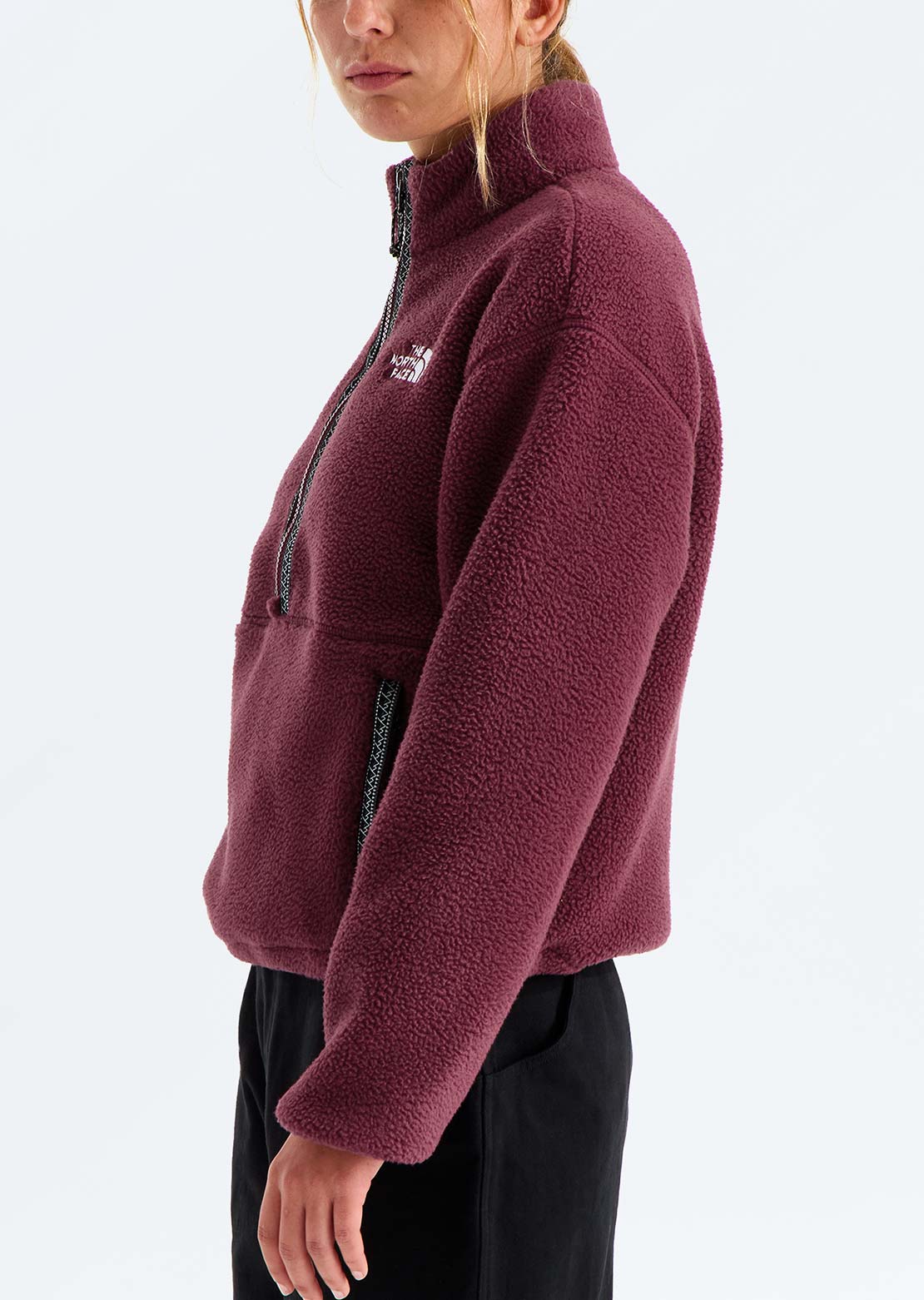 The North Face Women's TNF Fleeski 1/4 Zip Pullover Burgundy Crush