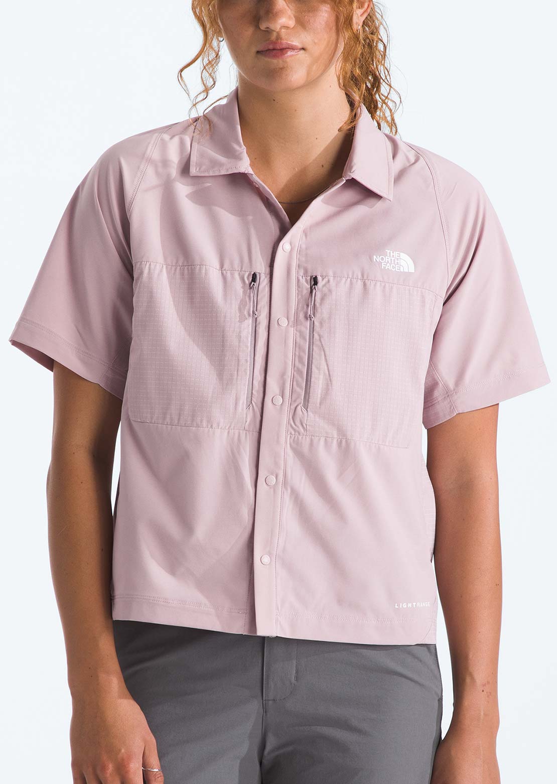 The North Face Women's Trail LIGHTRANGE Button Up Shirt Metal Pink