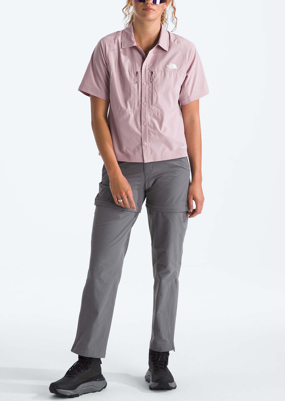 The North Face Women's Trail LIGHTRANGE Button Up Shirt Metal Pink