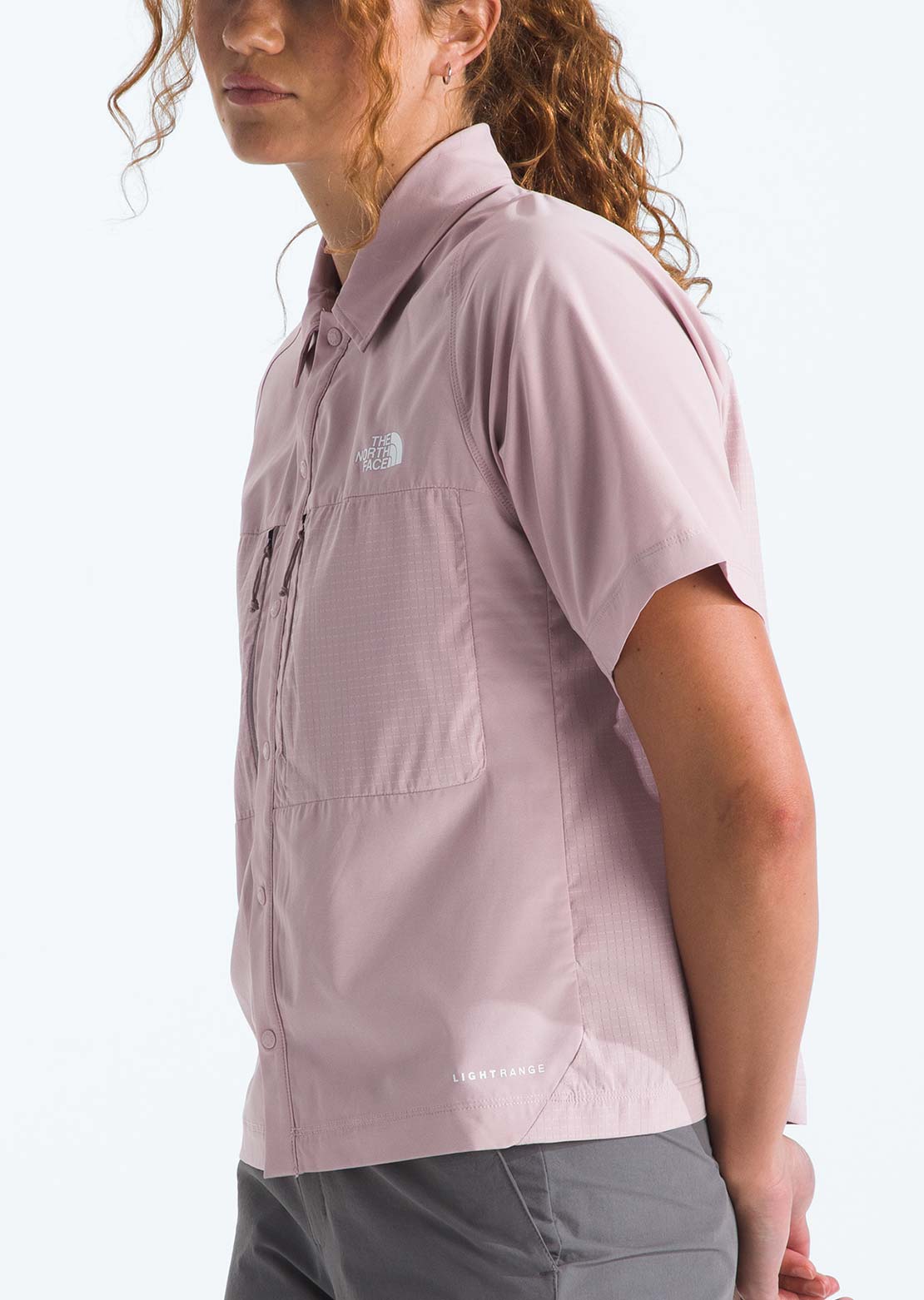 The North Face Women's Trail LIGHTRANGE Button Up Shirt Metal Pink