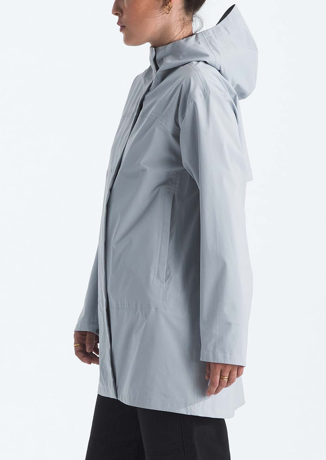 The North Face Women's Voyage Rain 3L Hooded Parka Frost Grey