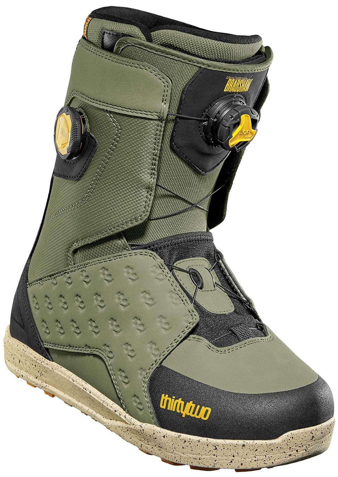 Thirtytwo Men's Lashed Double BOA Bradshaw Snowboard Boots Olive Black