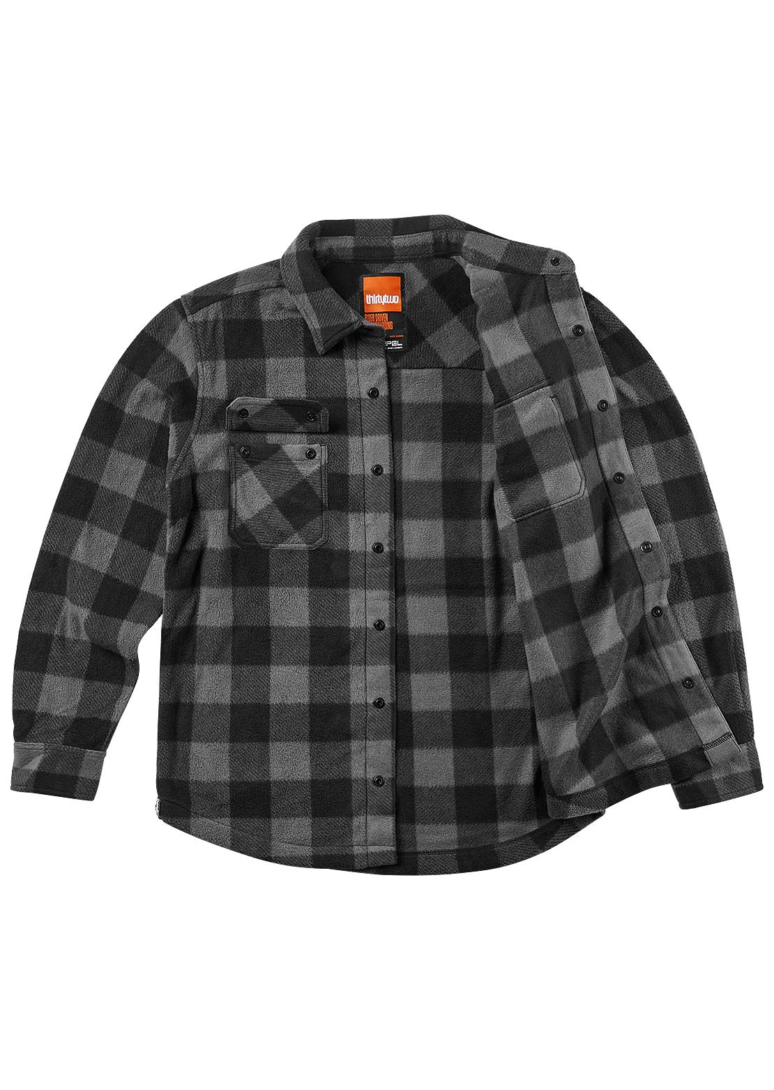 Thirtytwo Men's Rest Stop Button Up Shirt Charcoal