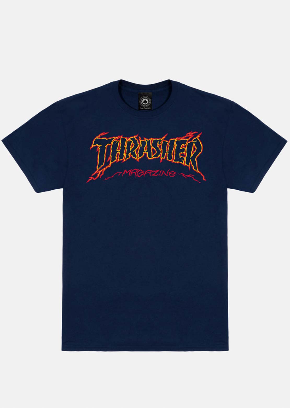 Thrasher Men's Cracked by Exteenager T-Shirt Navy