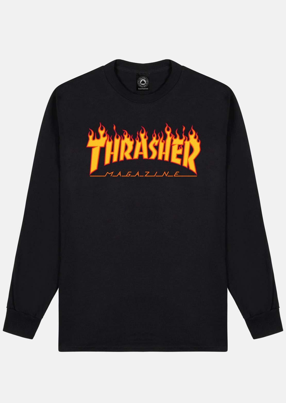 Thrasher Men's Flame Logo Longsleeve BLack