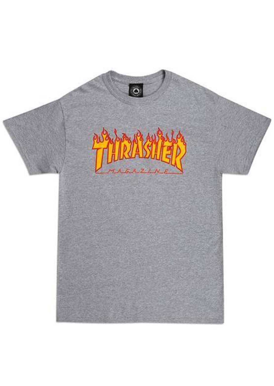 Thrasher Men's Flame Logo T-Shirt Heather Grey