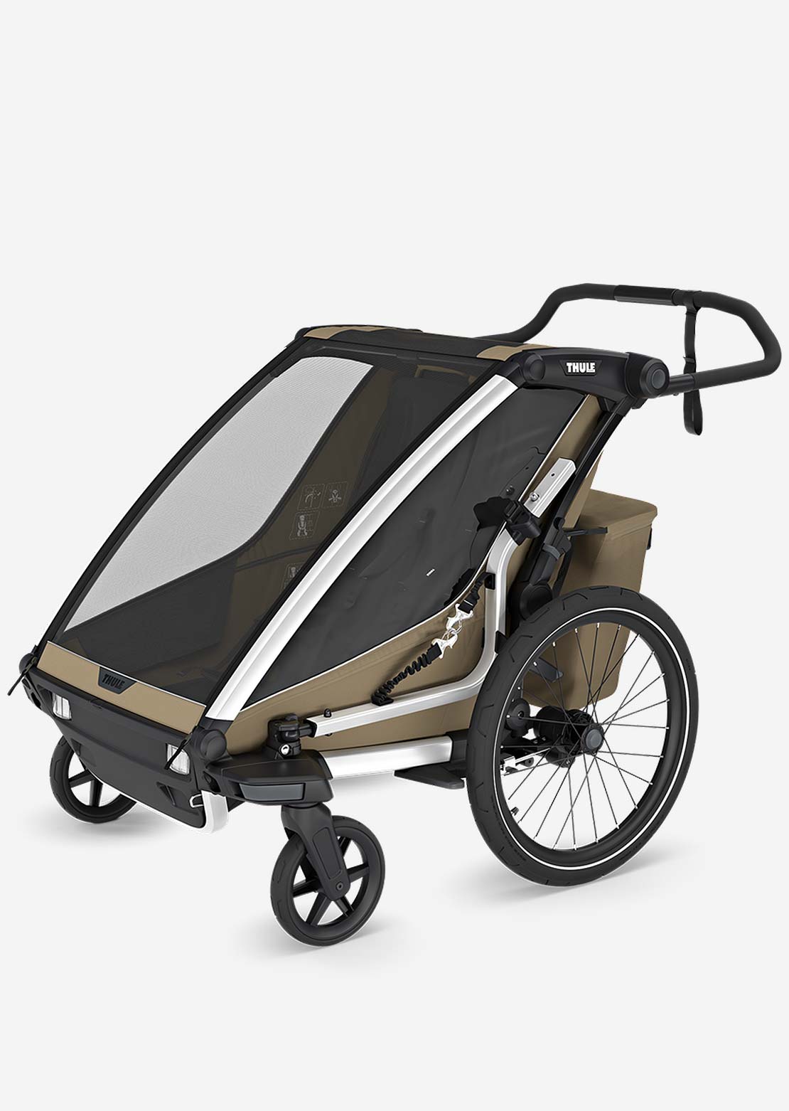 Thule Chariot Cross 2 Double Child Carrier Faded Khaki