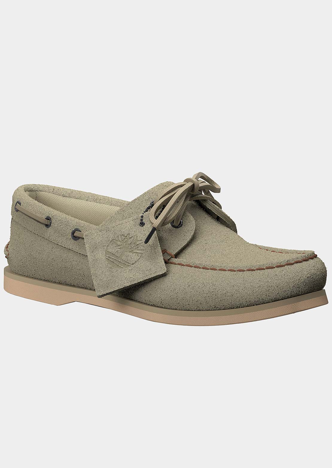 Timberland Men&#39;s Classic Boat Shoes Light Green Suede With Beige