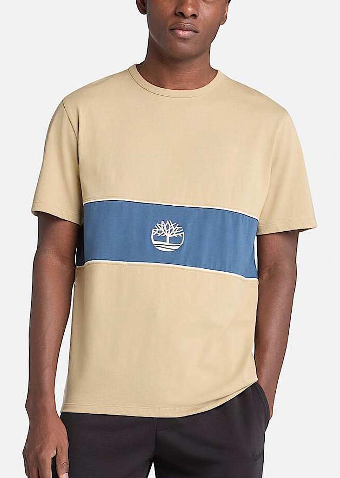 Timberland Men&#39;s Cut and Sew T-shirt Lemon Pepper/Dark Denim