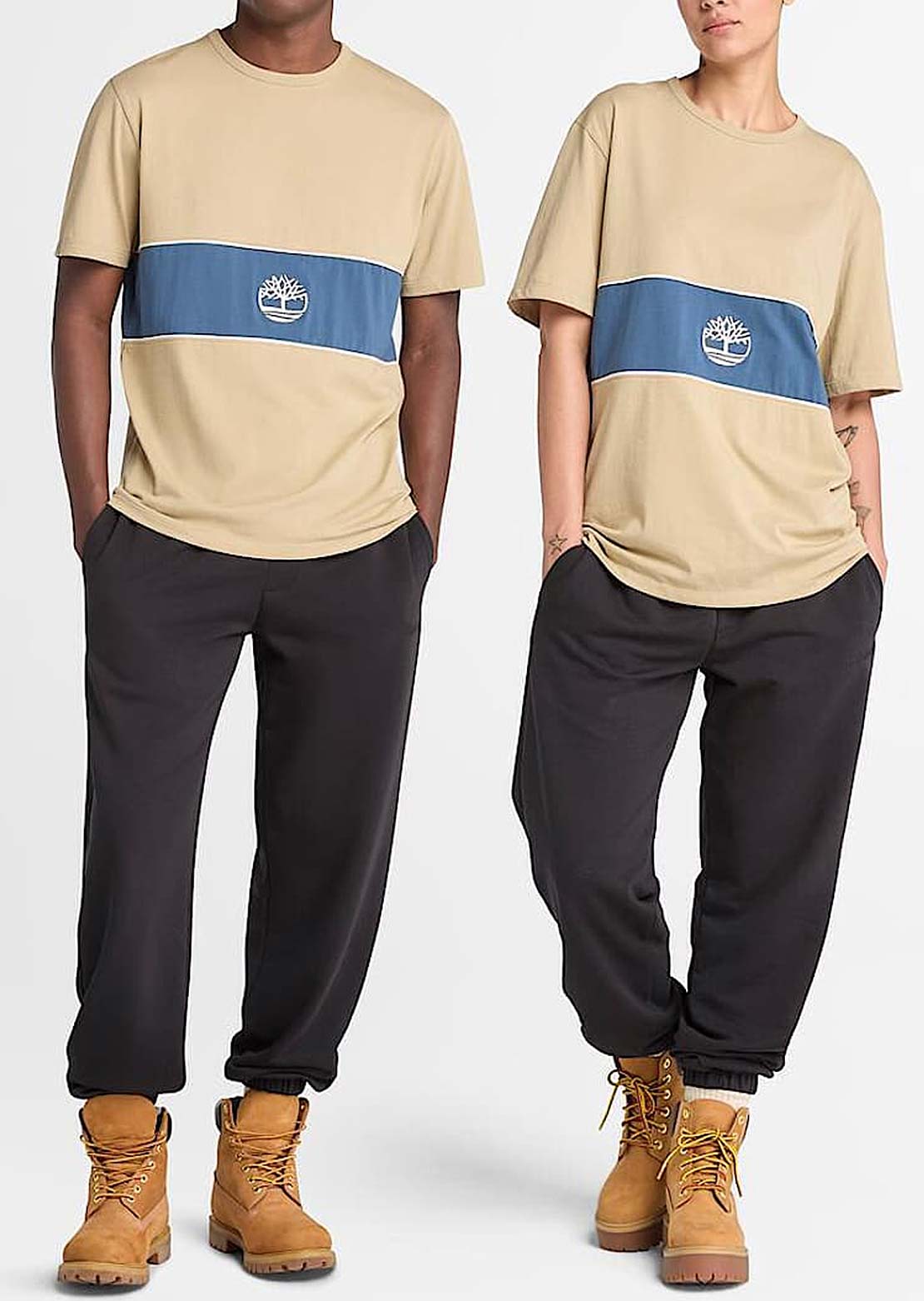 Timberland Men&#39;s Cut and Sew T-shirt Lemon Pepper/Dark Denim