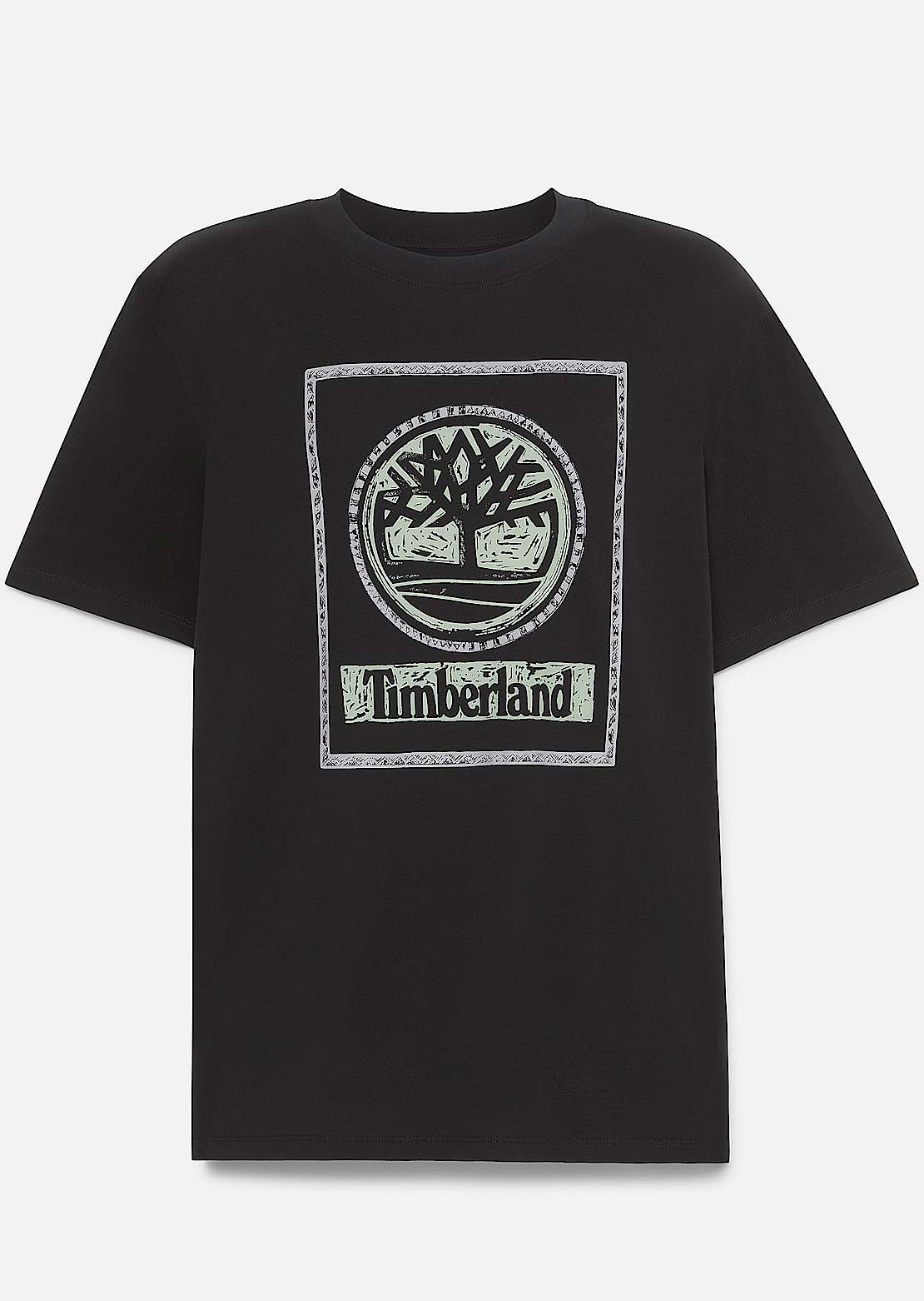 Timberland Men&#39;s Front Seasonal Stack Logo T-shirt Black