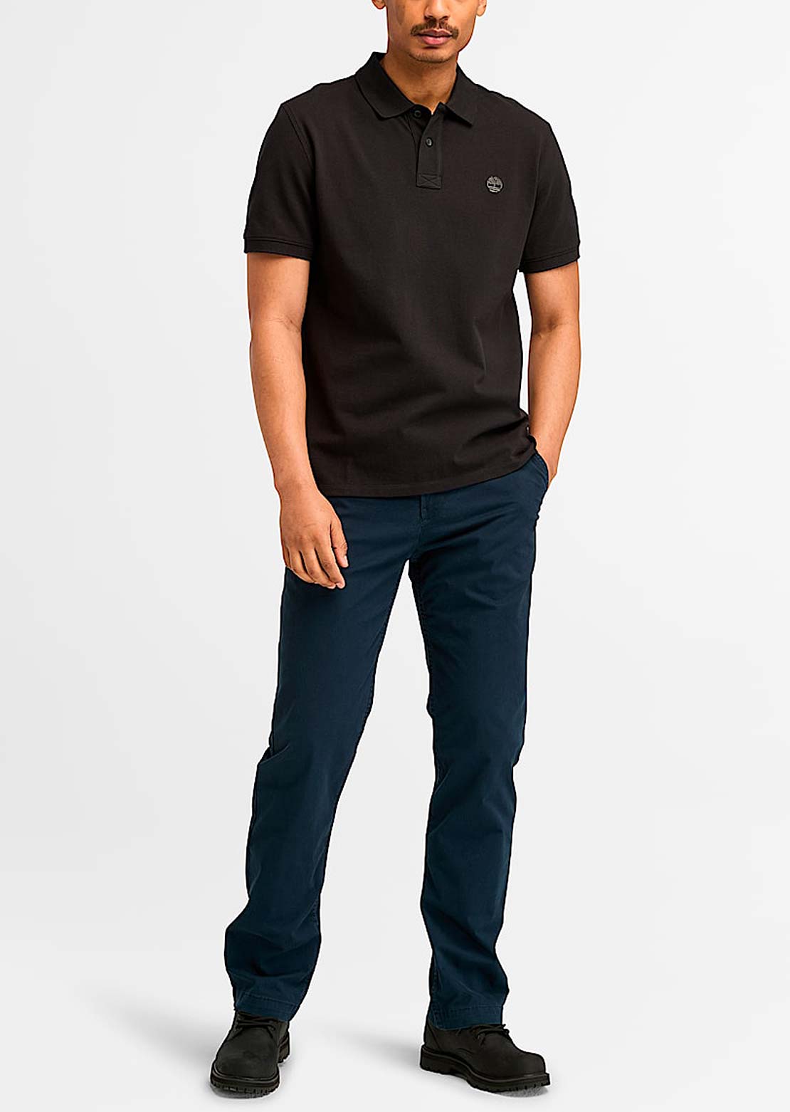Timberland Men&#39;s Millers River Pique Short Sleeve Polo Black