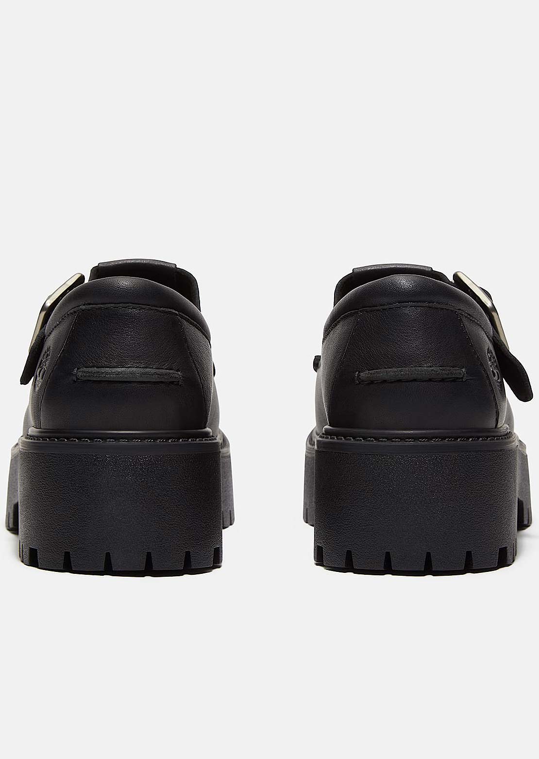 Timberland Women&#39;s Stone Street Buckle Shoes Black Full Grain