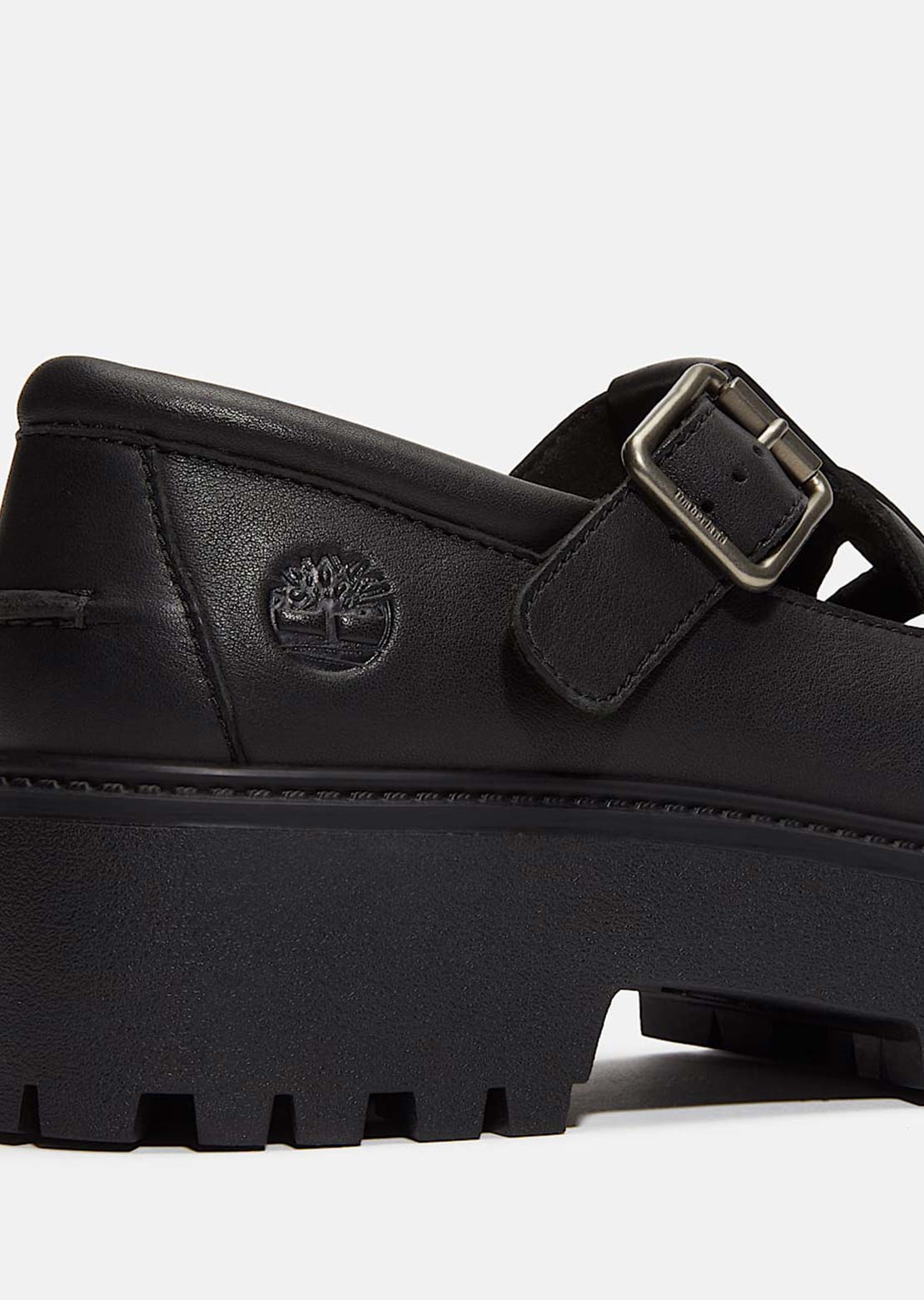 Timberland Women&#39;s Stone Street Buckle Shoes Black Full Grain