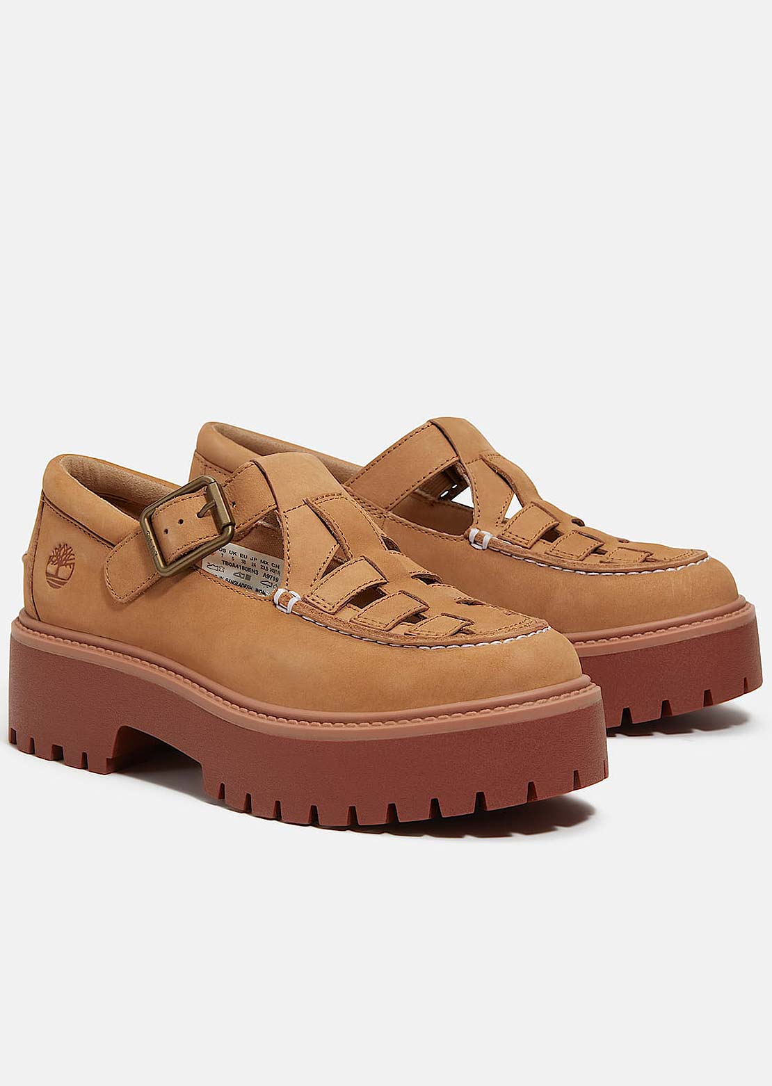 Timberland Women&#39;s Stone Street Buckle Shoes Medium Beige Nubuck
