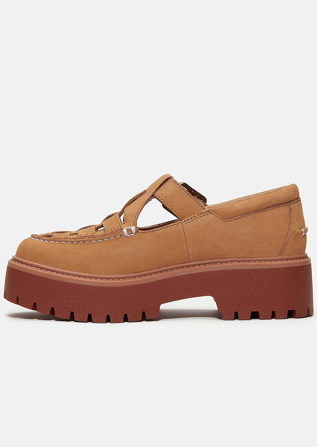 Timberland Women&#39;s Stone Street Buckle Shoes Medium Beige Nubuck