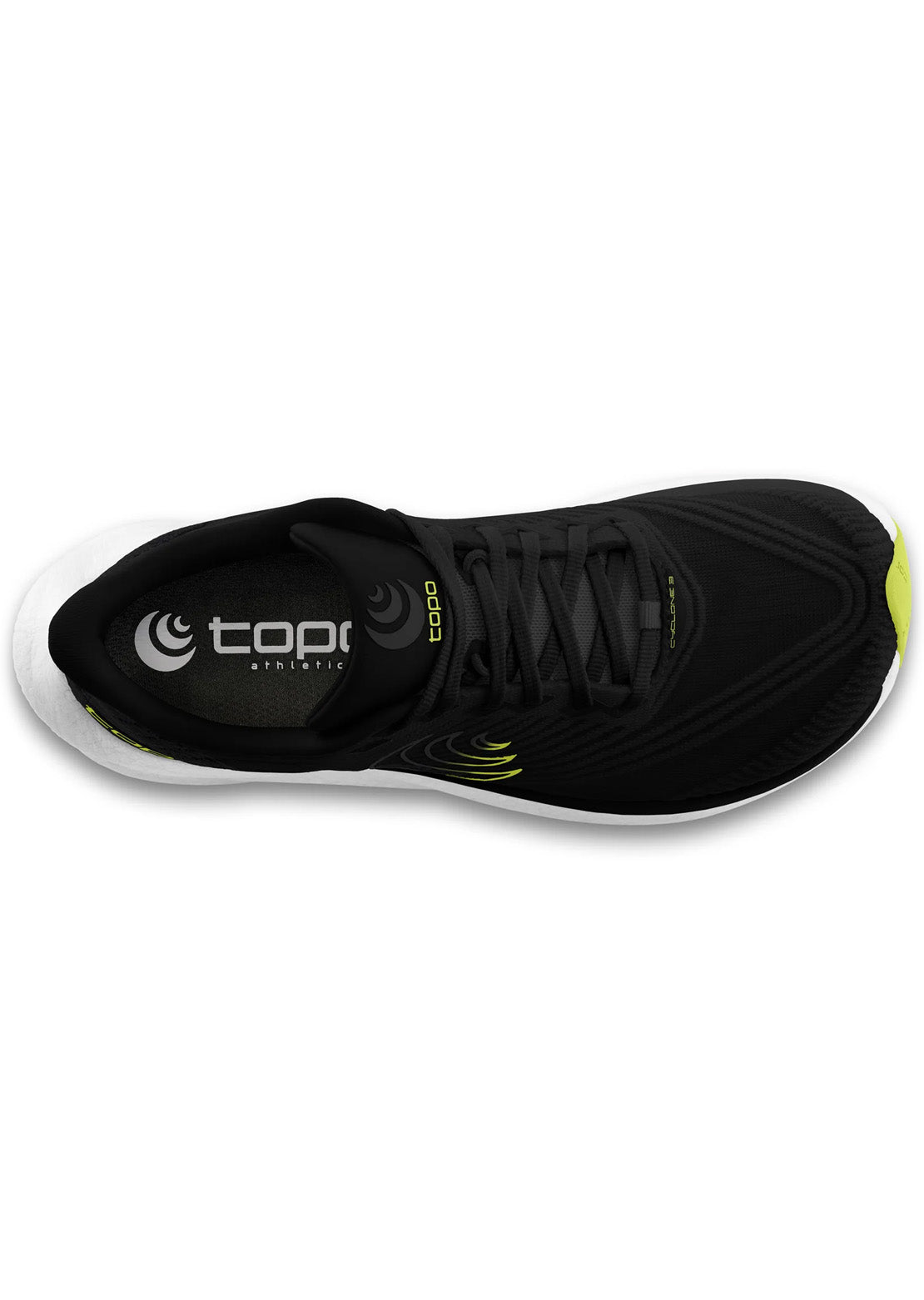 Topo Athletic Men's Cyclone 3 Shoes Black/Lime