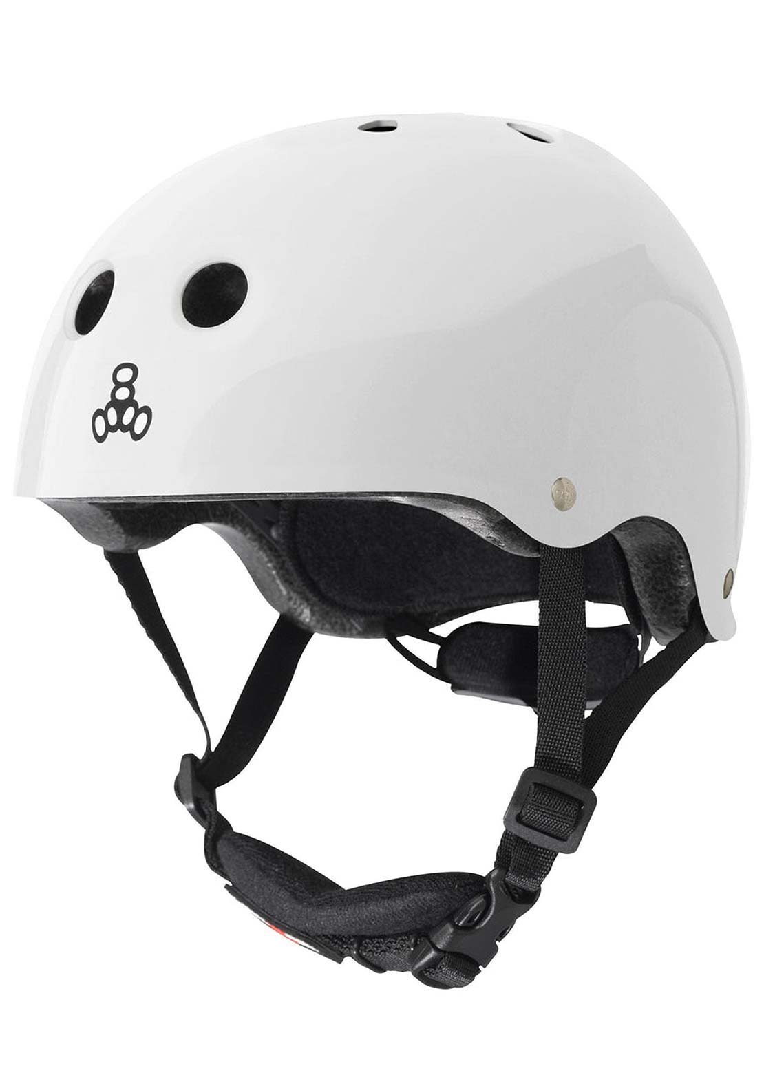 Triple 8 Junior Lil 8 Dual Certified with EPS Skate Helmet Glossy White