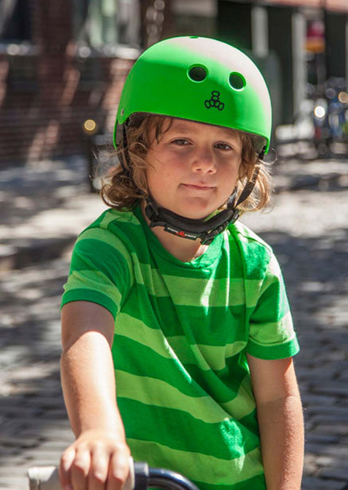 Triple 8 Junior Lil 8 Dual Certified with EPS Skate Helmet Neon Green Gloss