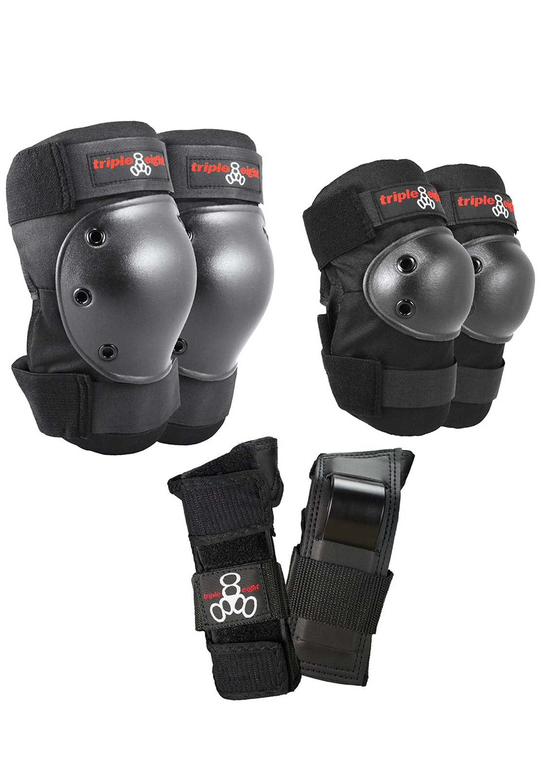 Triple 8 Saver Series High Impact 3-Pack Skate Protection Black