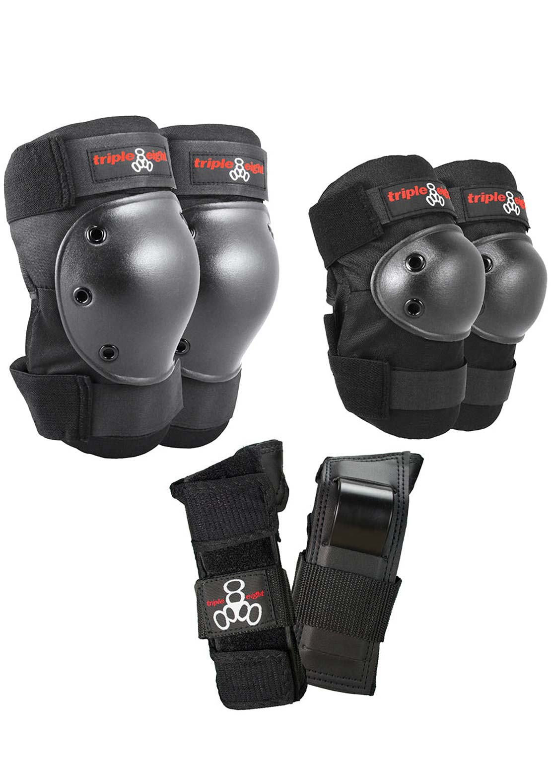 Triple 8 Junior Saver 3-Pack Skate Pad Black