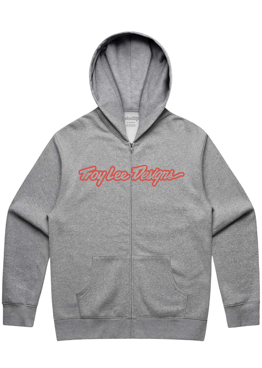 Troy Lee Men's Signature Zip Up Hood Gray Heather/Red
