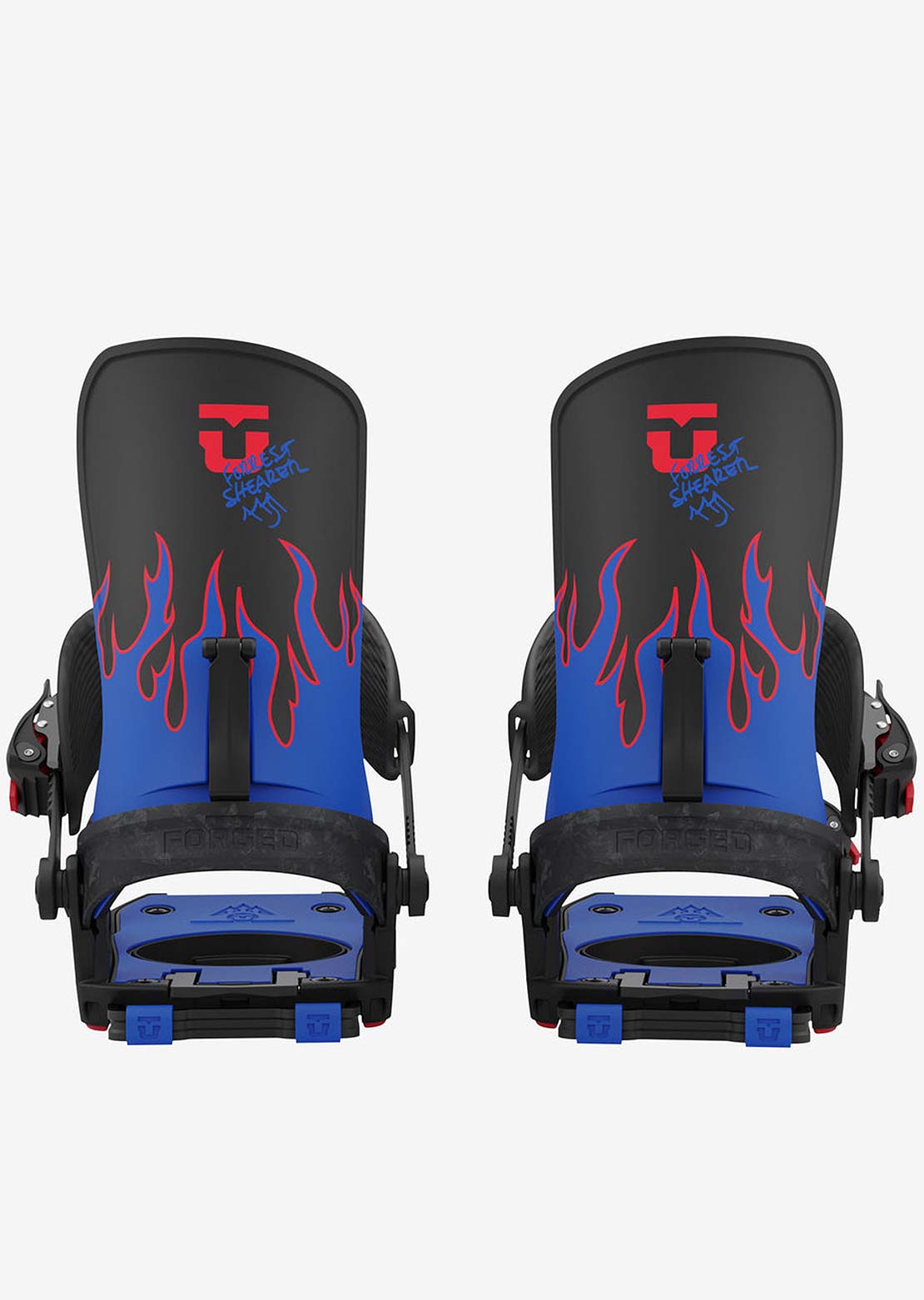 Union Forrest Shearer Charger Pro Snowboard Bindings Blue Flame